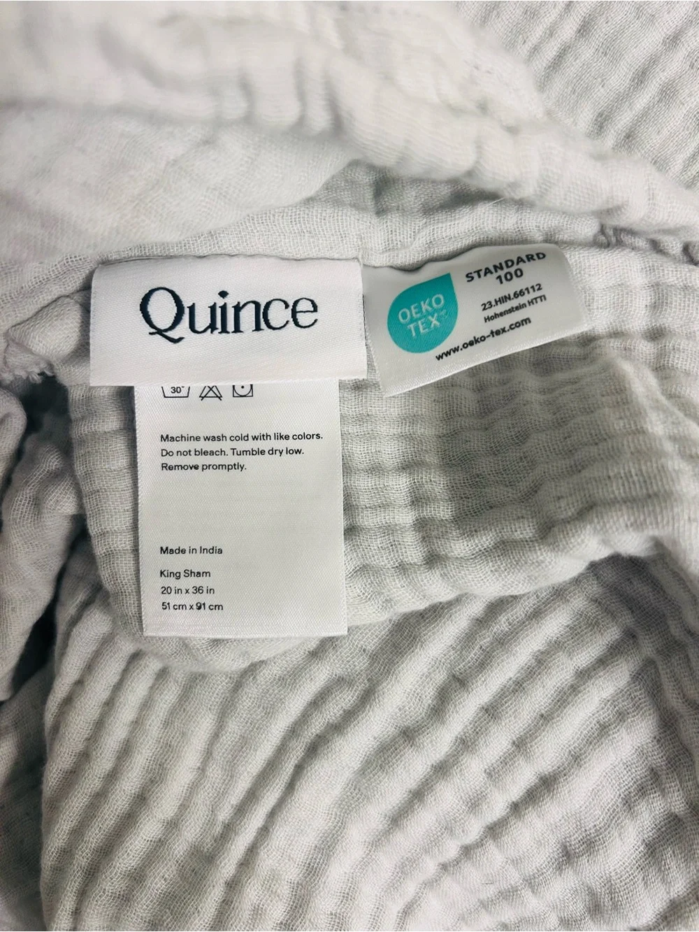 NWOT Quince Luxury Organic Cotton Gauze  Sham Set in Mist!